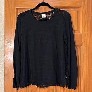 Black Cabi shirt with lace detailing
